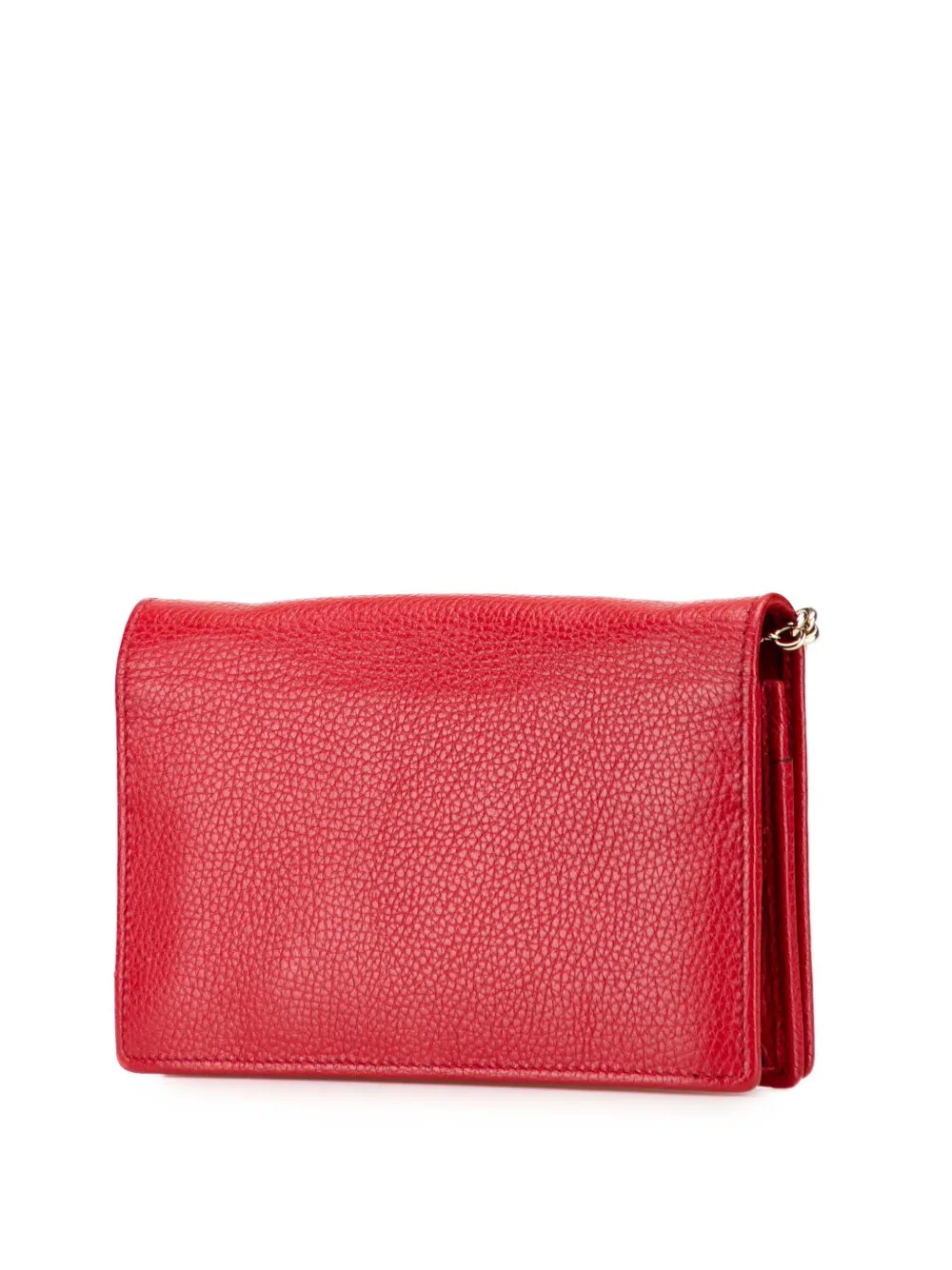 Pre-owned Gucci 2016-2025 Leather Soho Wallet On Chain Crossbody Bag In Red