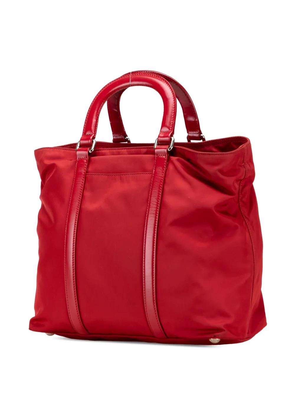 Pre-owned Prada 2013-2025 Tessuto Satchel In Red