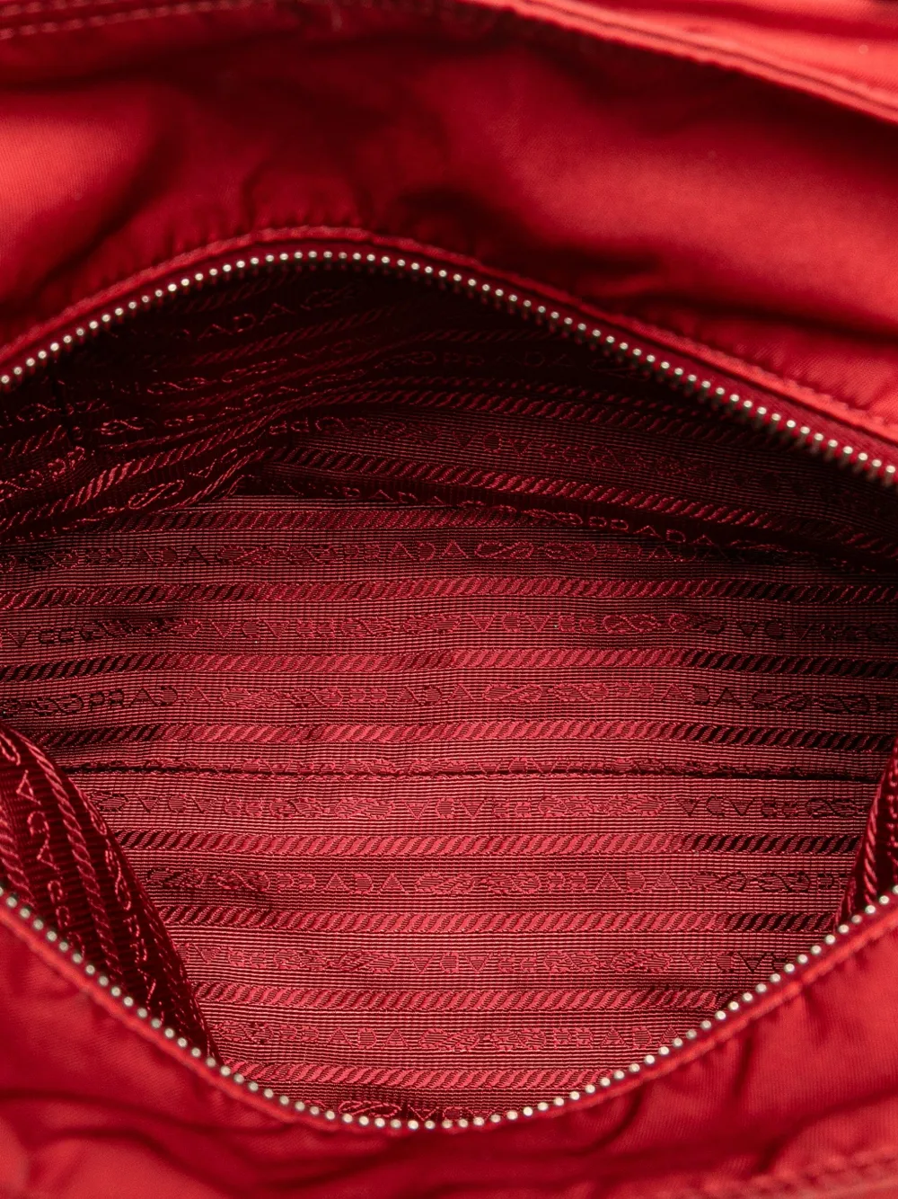 Pre-owned Prada 2013-2025 Tessuto Satchel In Red