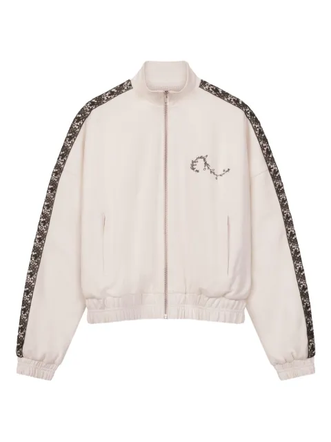 ROUGH. lace-insert embroidered-detail track jacket