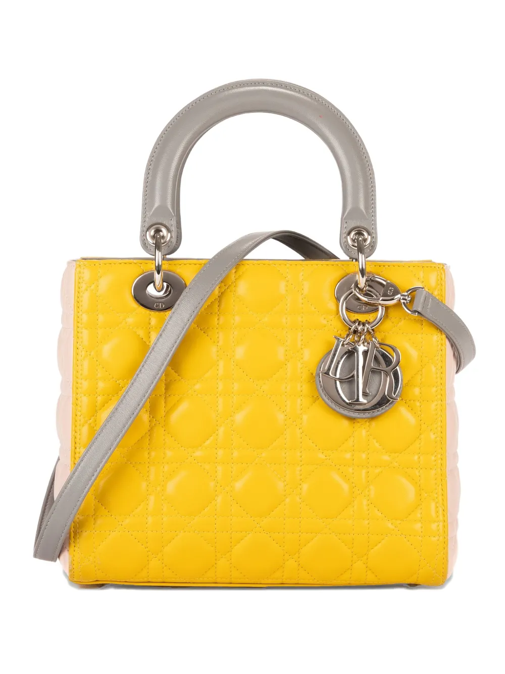 Christian Dior Pre-Owned Borsa a mano Lady Dior media - Giallo