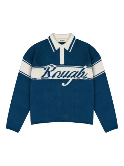 ROUGH. rugby-stripe long-sleeve polo shirt