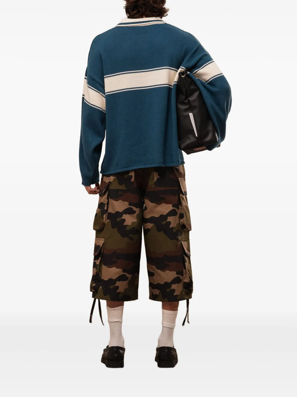 ROUGH. Gestreept poloshirt met lange mouwen Blauw