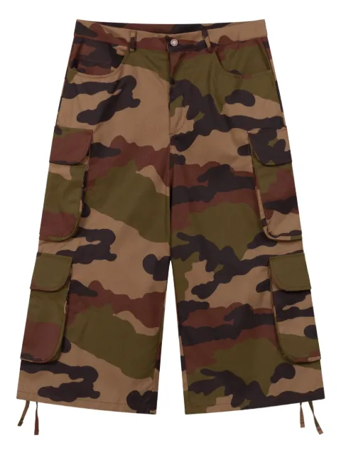 ROUGH. camouflage-pattern cargo-pockets shorts