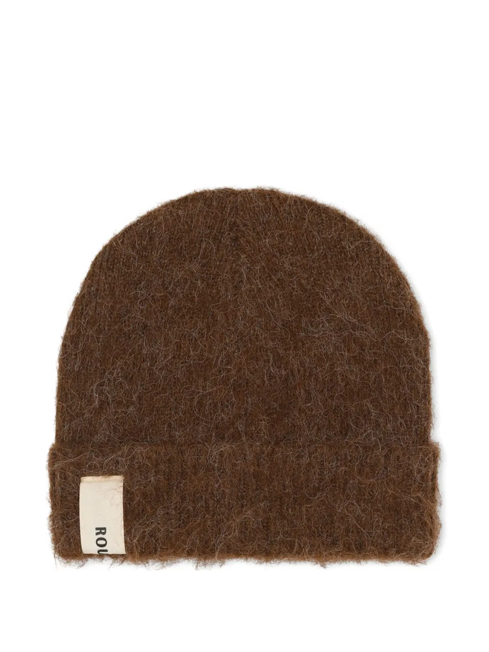ROUGH. FUZZY logo-patch beanie | Brown | Image 1