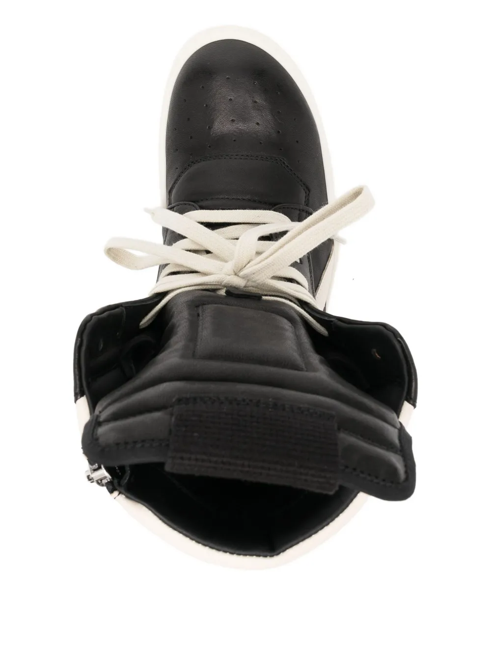 Rick Owens Black Concordians Geobasket Sneakers In Animal Print