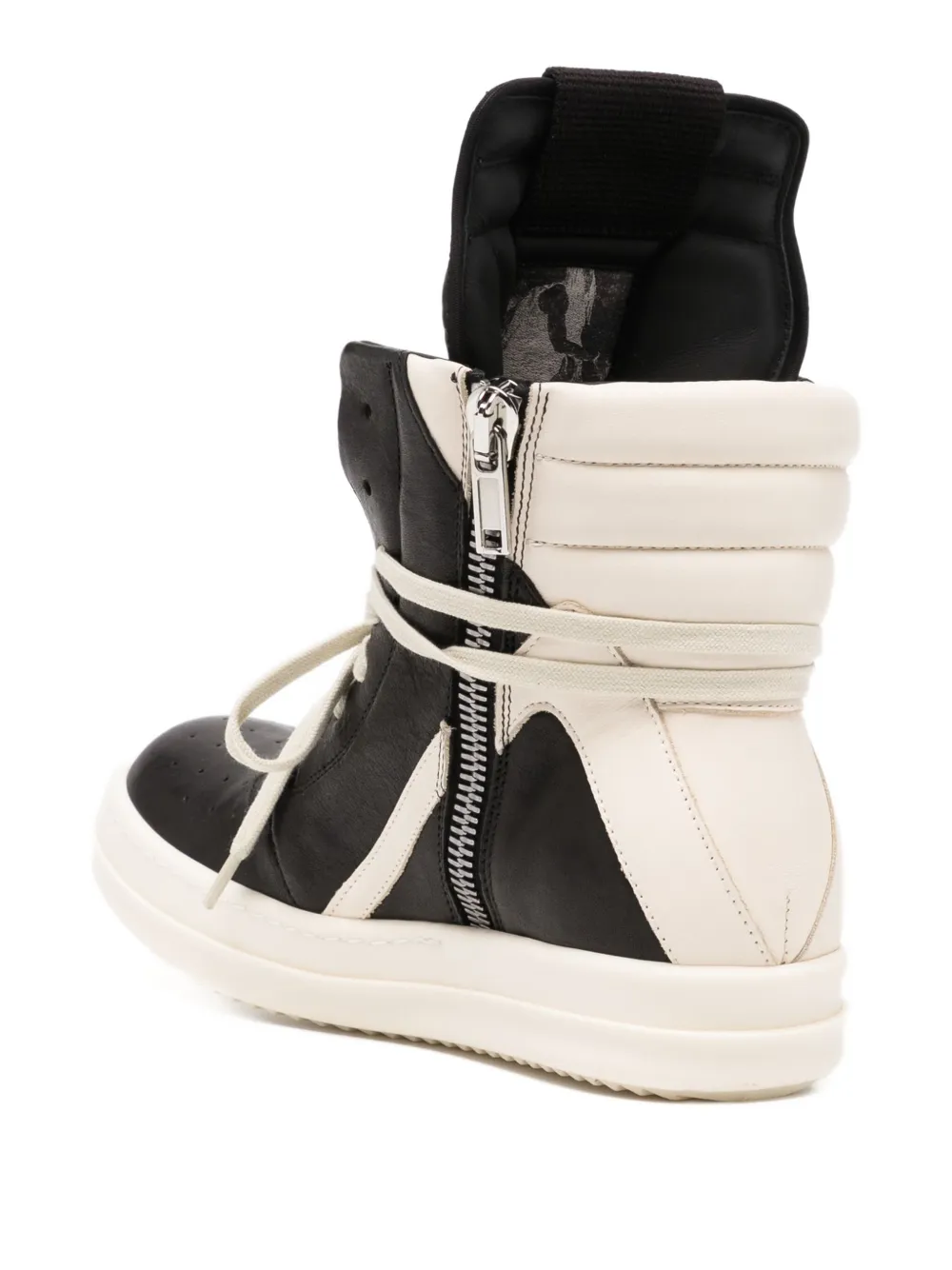 Rick Owens Black Concordians Geobasket Sneakers In Animal Print