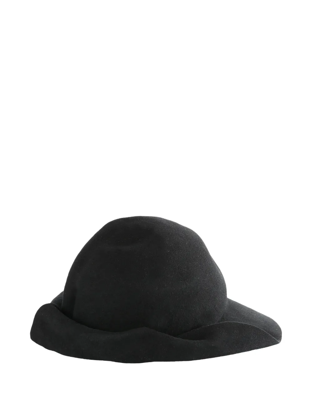 Yohji Yamamoto folded-wool hat - Zwart