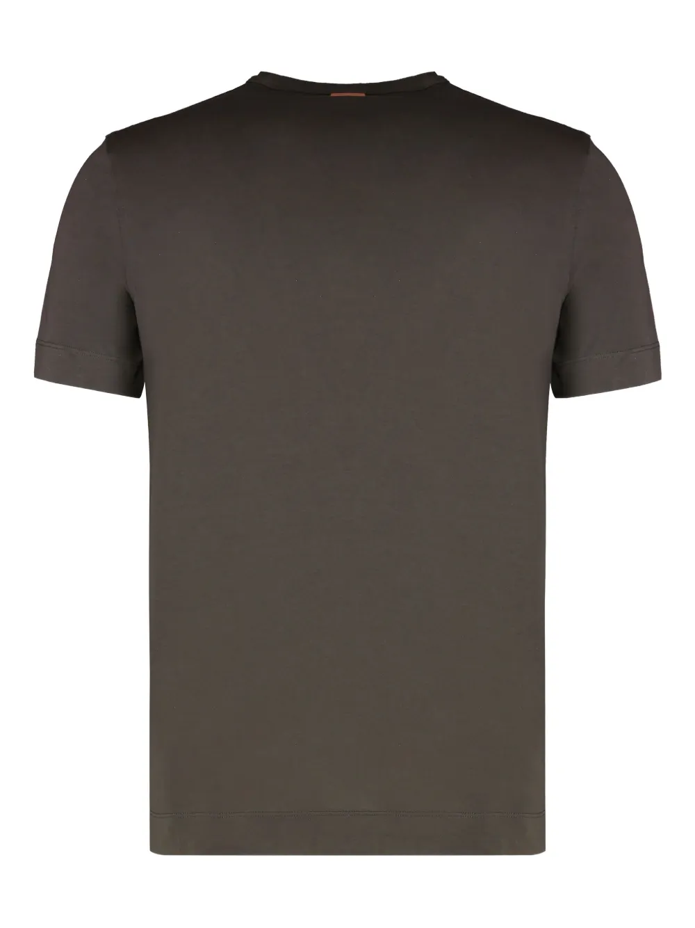 Zegna crew-neck logo-embroidered T-shirt - Bruin