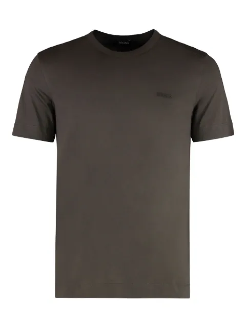 Zegna crew-neck logo-embroidered T-shirt