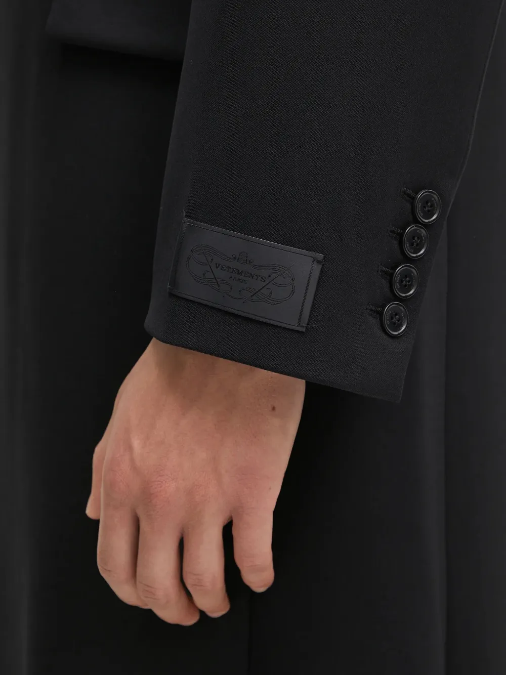 VETEMENTS Jas met dubbele rij knopen Zwart