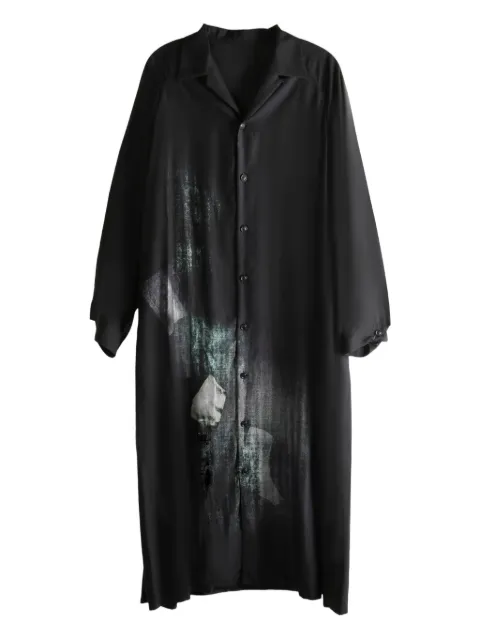 Y's abstract-print midi shirt dress