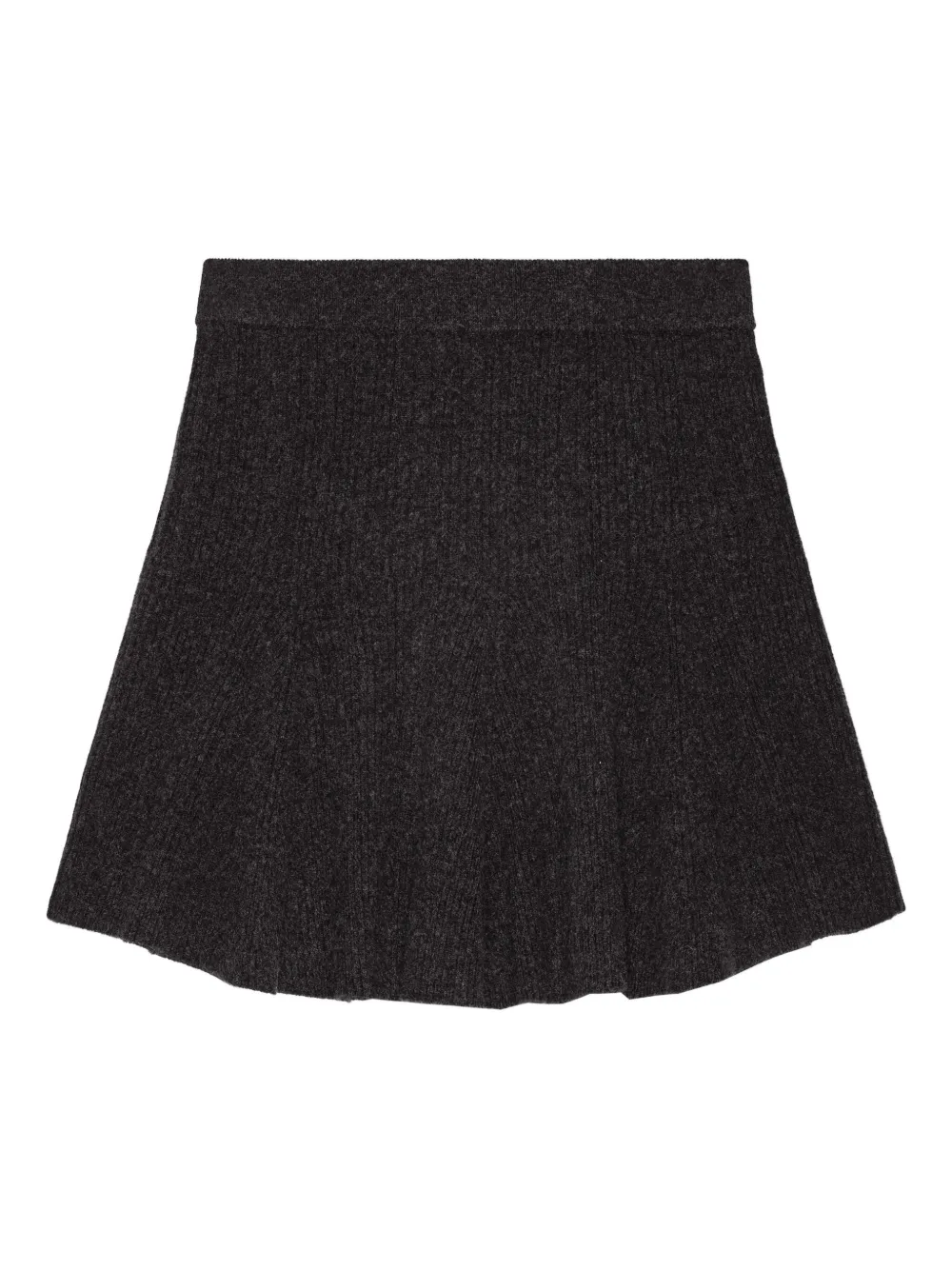 GANNI ribbed flared mini skirt - Grijs