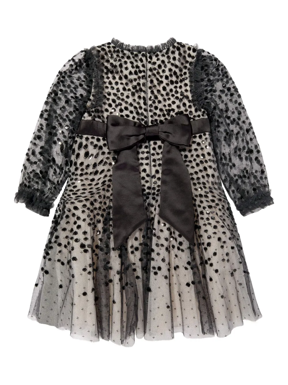 NEEDLE & THREAD KIDS Tulen jurk met pailletten Zwart