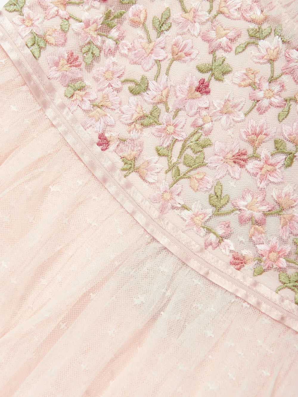Needle & Thread Embroidered Ruffled Dress In Pink