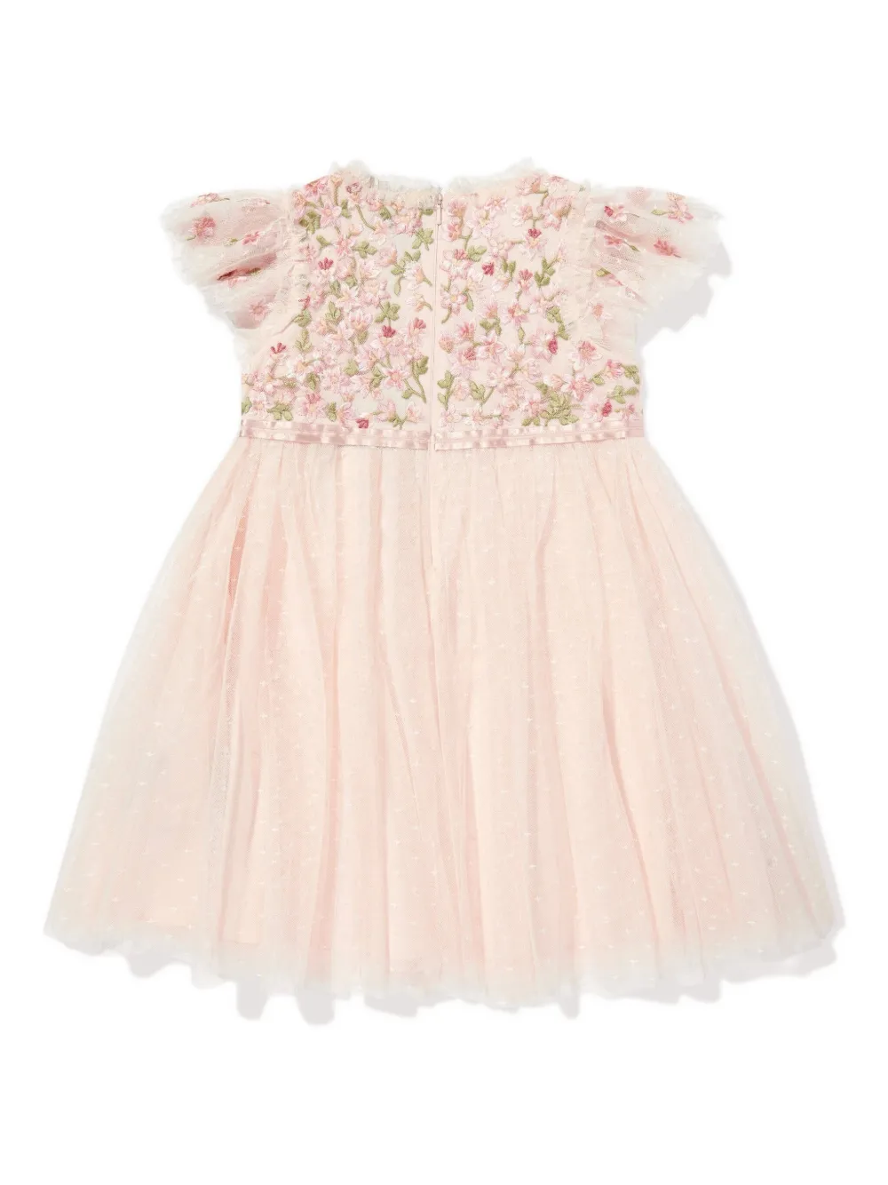 Needle & Thread Embroidered Ruffled Dress In Pink