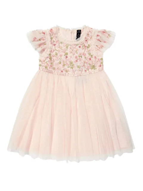 NEEDLE & THREAD KIDS embroidered ruffled dress