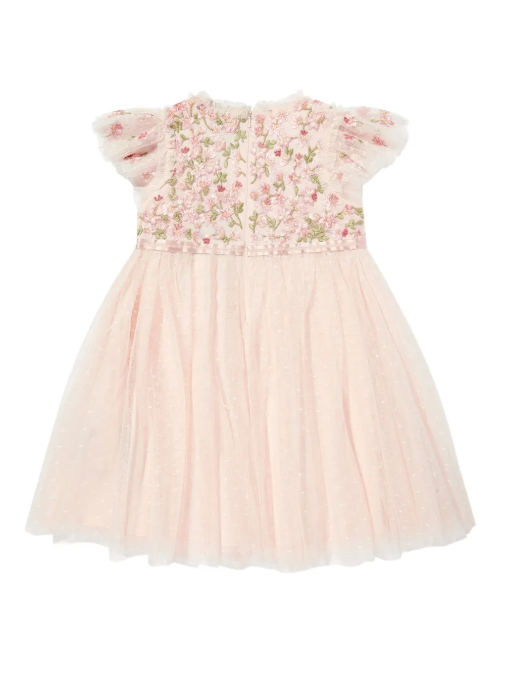 NEEDLE & THREAD KIDS Jurk met ruches Roze