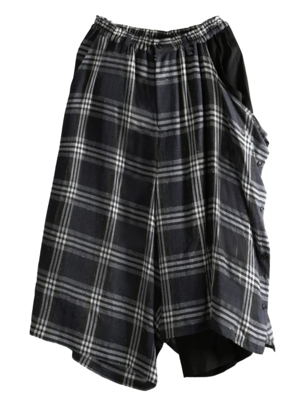 Y's plaid panelled trousers | ブルー | Image 1