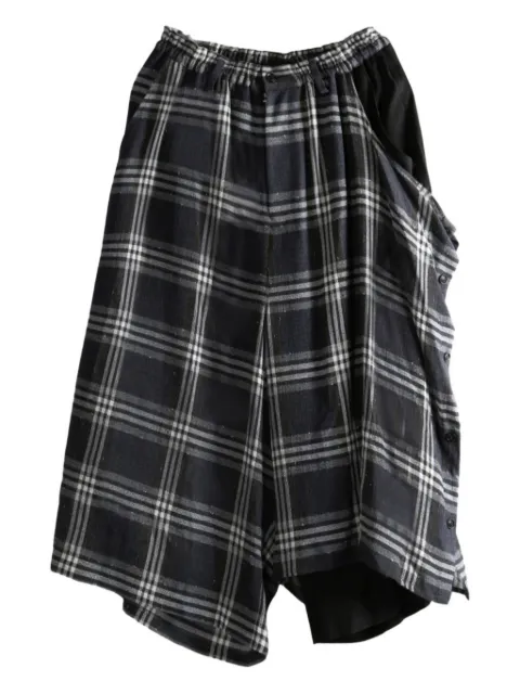 Y's plaid panelled trousers