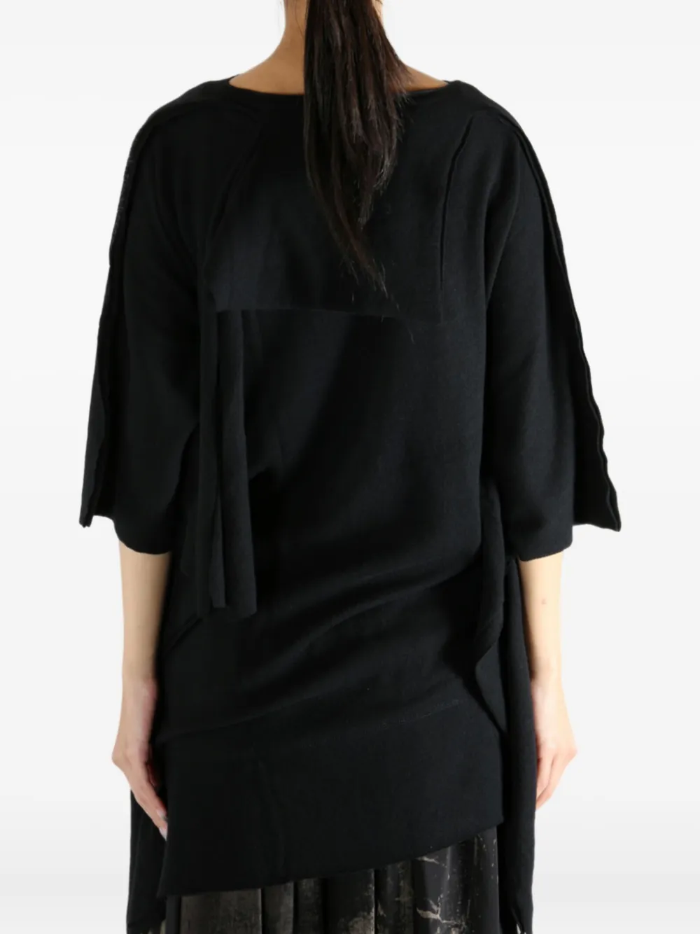 Y's M-dolman Asymmetric Draped Top In Black