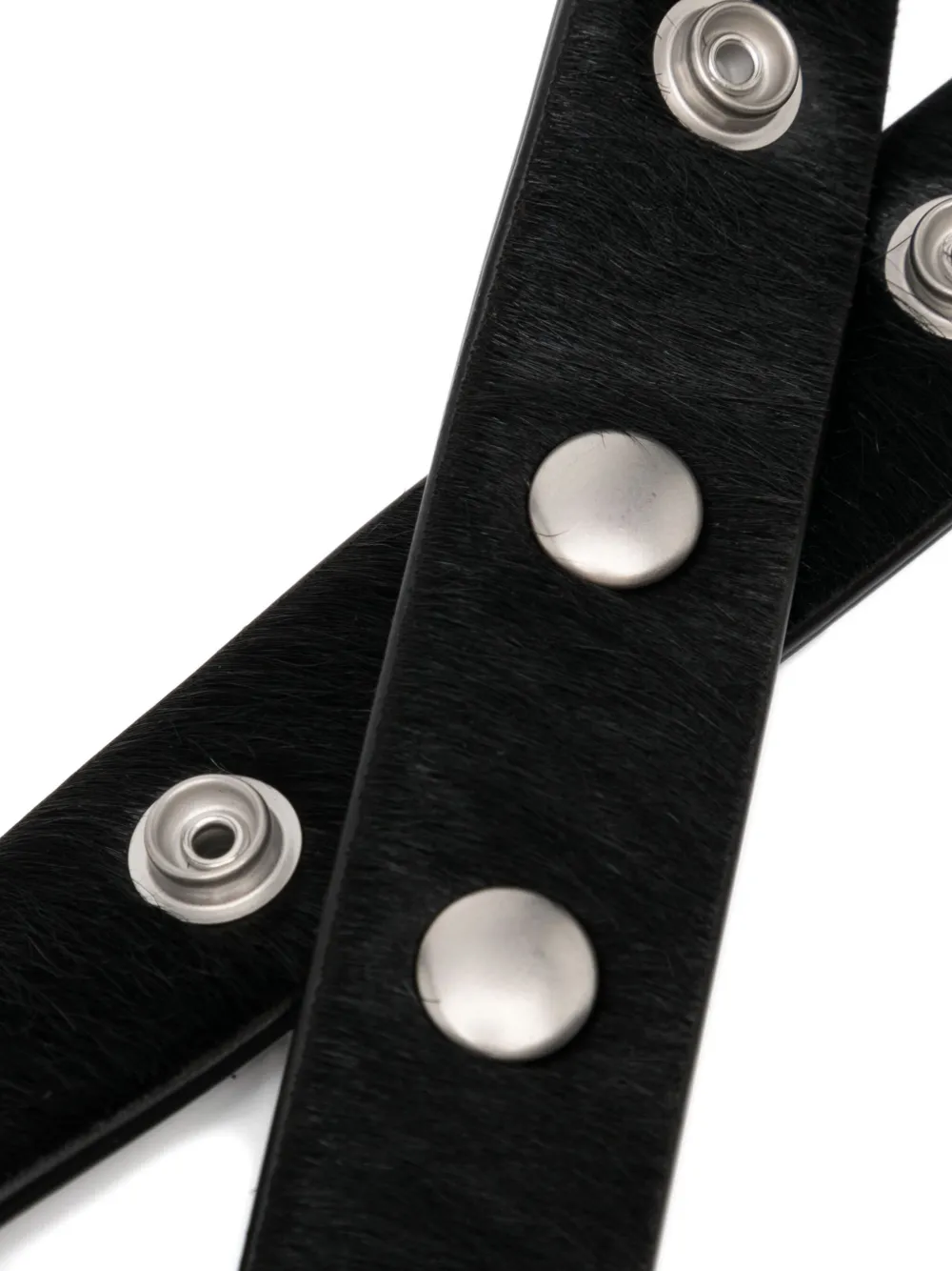 Rick Owens Press-stud Leather Belt In Black