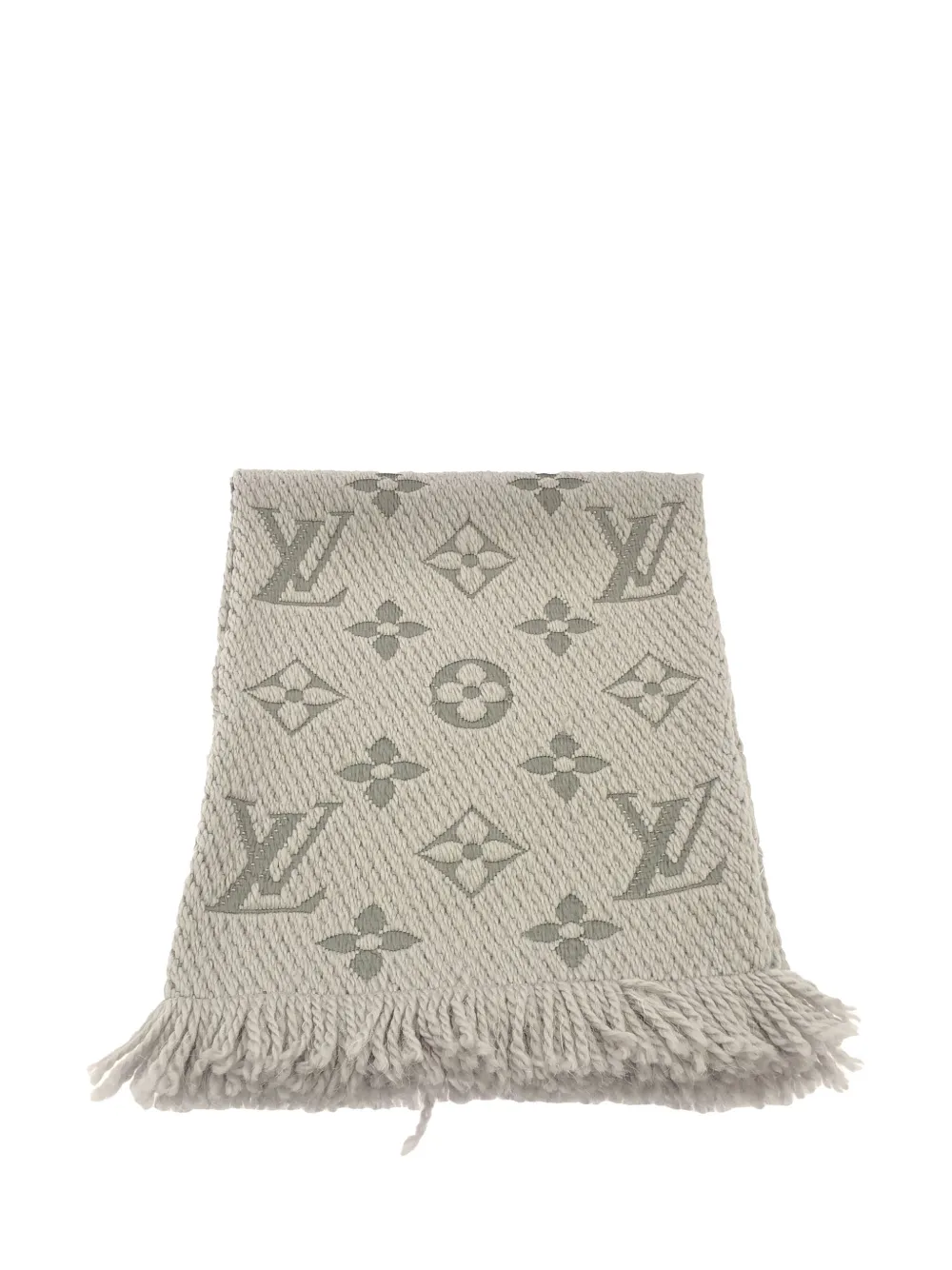 Louis Vuitton Pre-Owned 2014 Logomania Wool Scarf scarves | Grey | Image 1