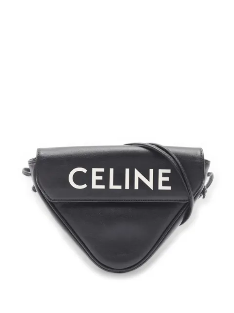 Celine Pre-Owned 2020 Smooth Calfskin Logo Triangle crossbody bag
