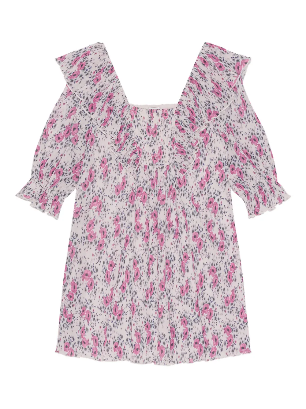 GANNI Geplooide jurk met ruches Wit