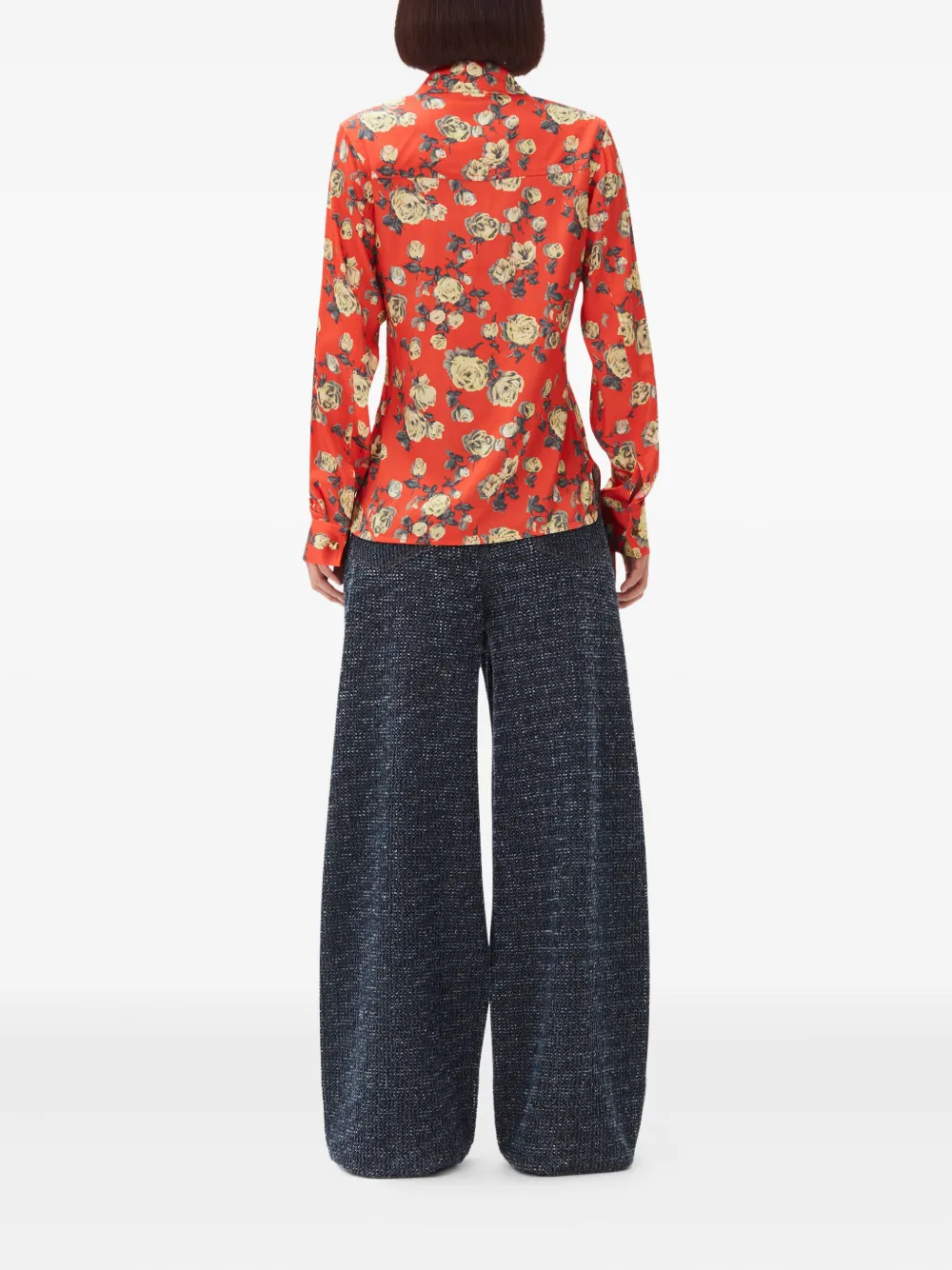 GANNI blouse met bloemenprint Oranje