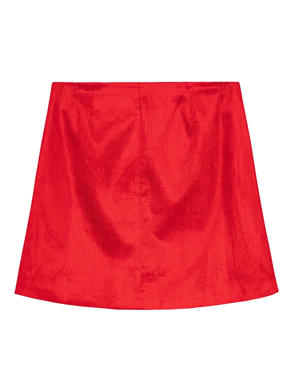 GANNI Ribfluwelen mini-rok Rood