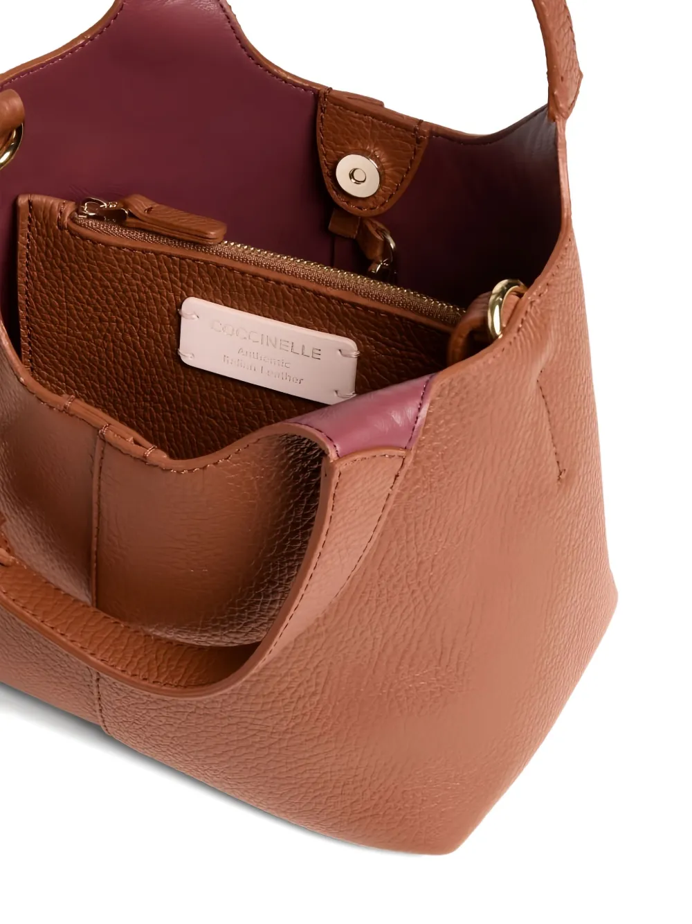 Coccinelle Kleine C-Easy rugzak met textuur en handvat Bruin