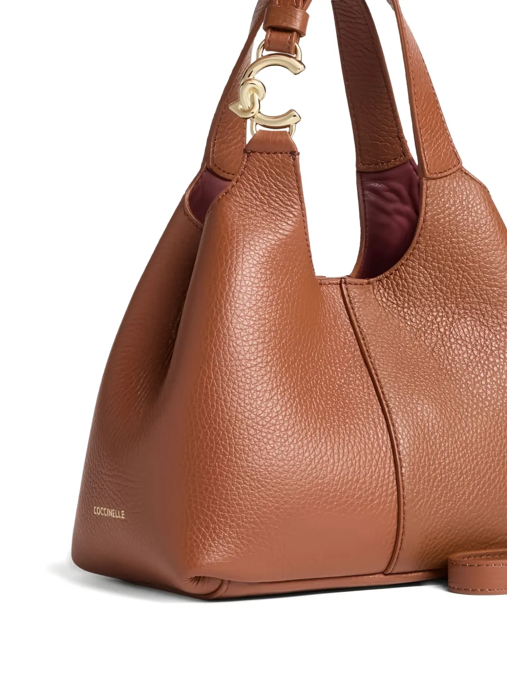 Coccinelle Kleine C-Easy rugzak met textuur en handvat Bruin