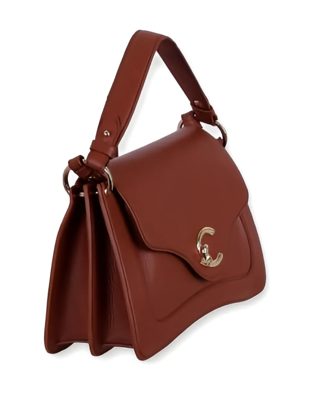 Coccinelle Medium C-me Logo Plaque Tote Bag In Brown