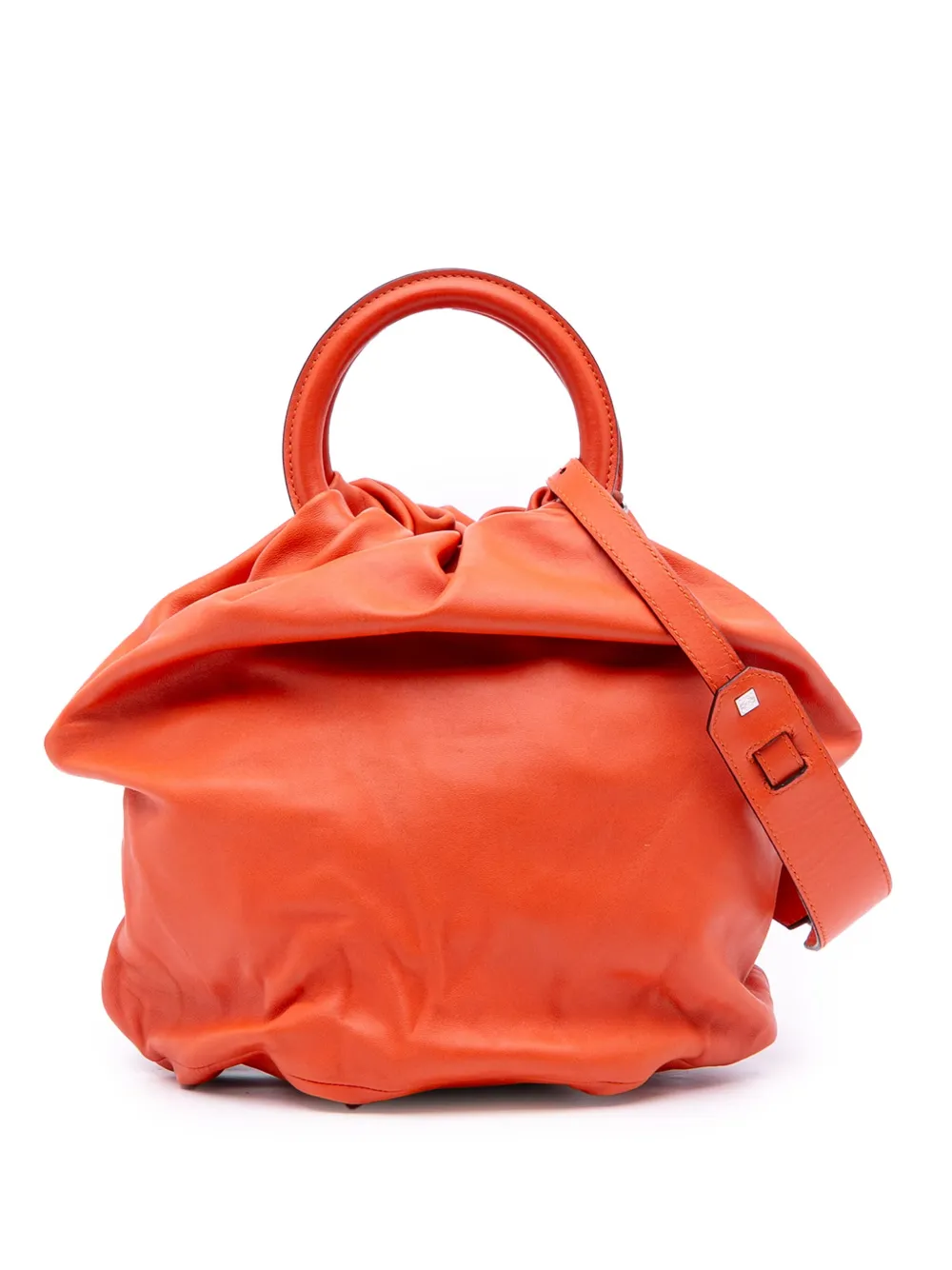 Loewe Pre-Owned 2015 Small Gathered Lambskin Bounce Bag satchel | Orange | Image 1