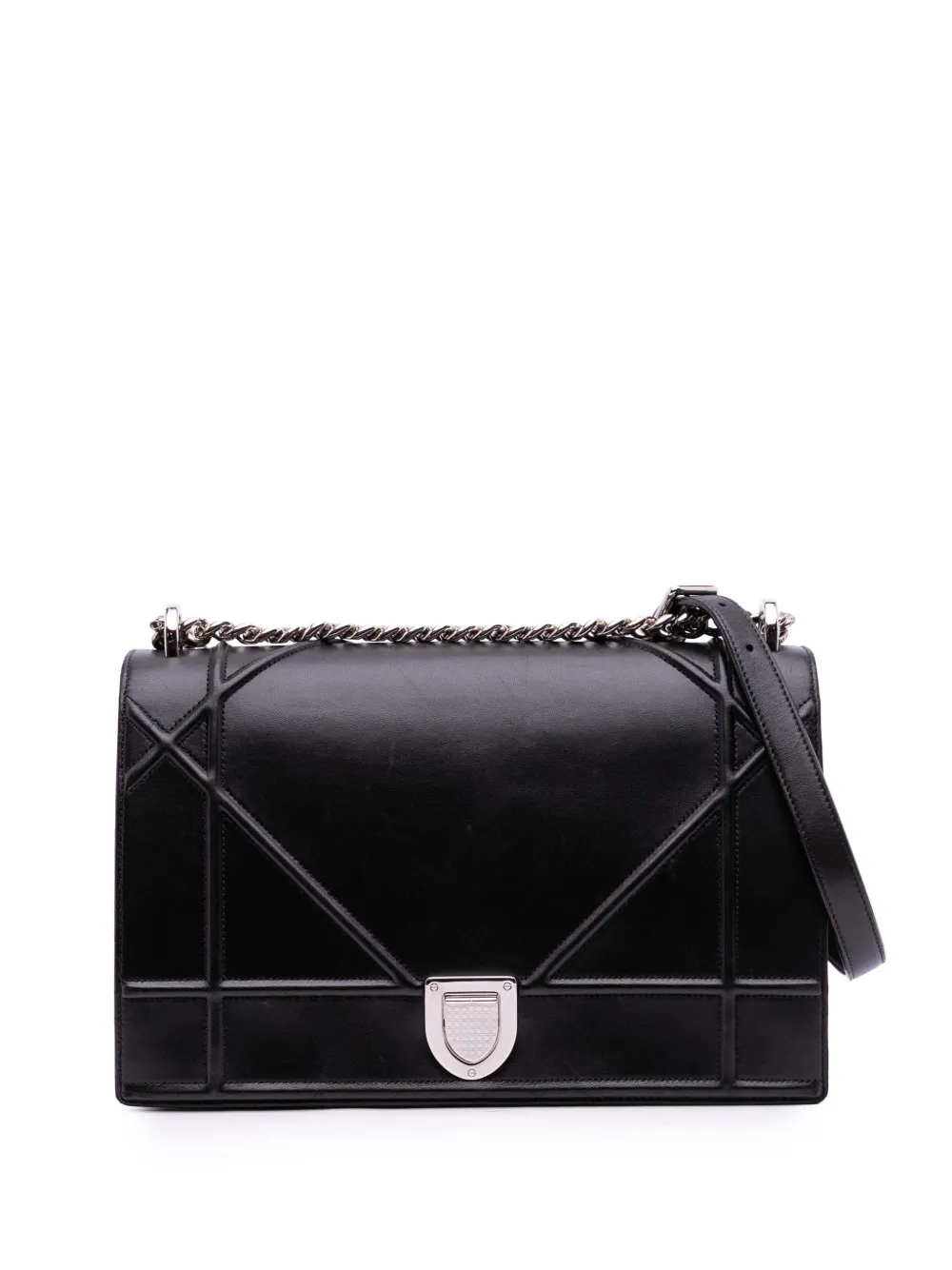 Christian Dior Pre-Owned 2014 Large Lambskin Diorama Flap crossbody bag | Black | Image 1