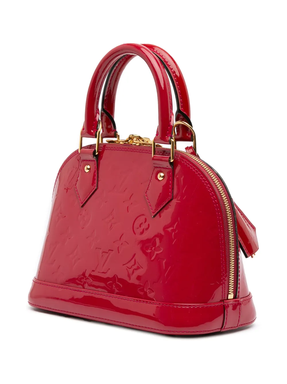 Pre-owned Louis Vuitton 2014 Monogram Vernis Alma Bb Satchel In Pink