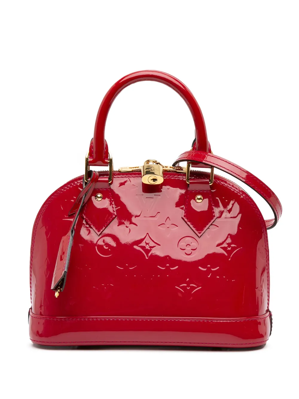 Pre-owned Louis Vuitton 2014 Monogram Vernis Alma Bb Satchel In Pink