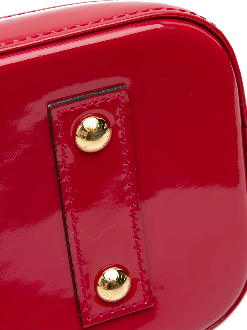 Pre-owned Louis Vuitton 2014 Monogram Vernis Alma Bb Satchel In Pink