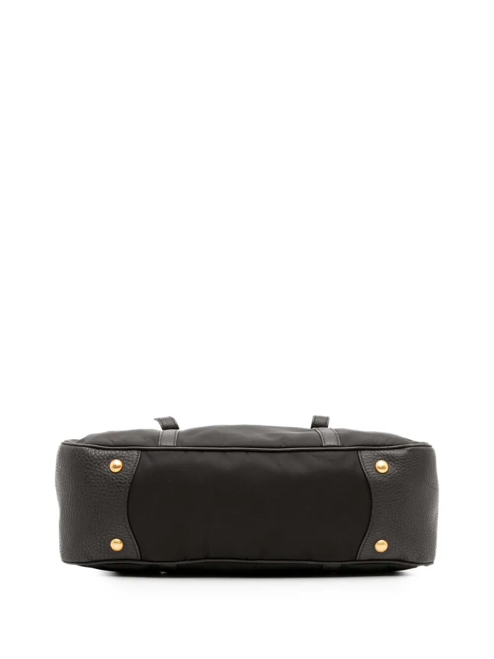 Pre-owned Prada 2000-2025 Vitello Daino Trimmed Tessuto Zip Top Satchel In Black