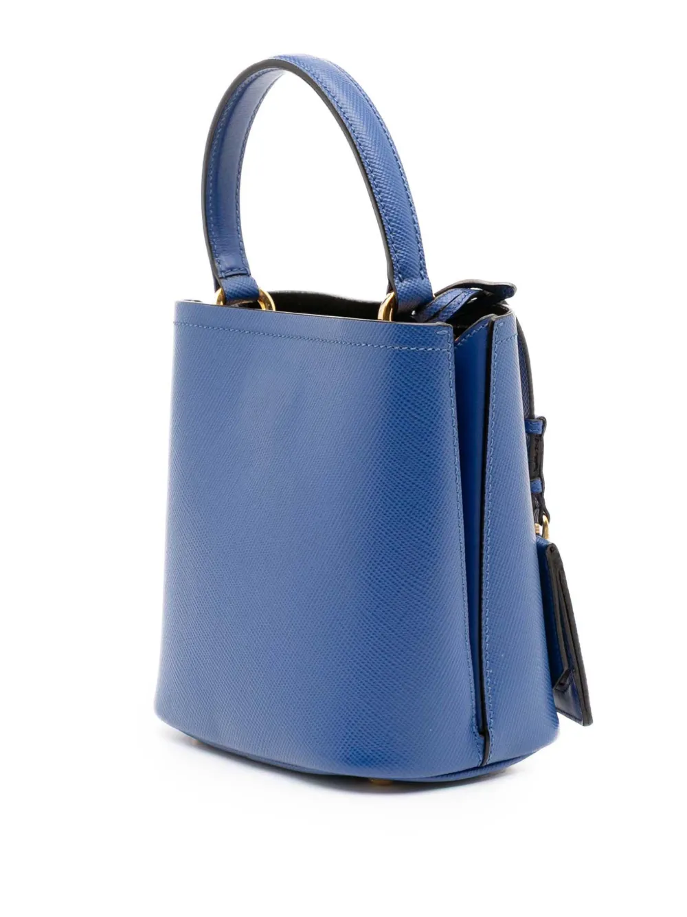 Pre-owned Prada 2000-2025 Small Saffiano Cuir Panier Satchel In Blue