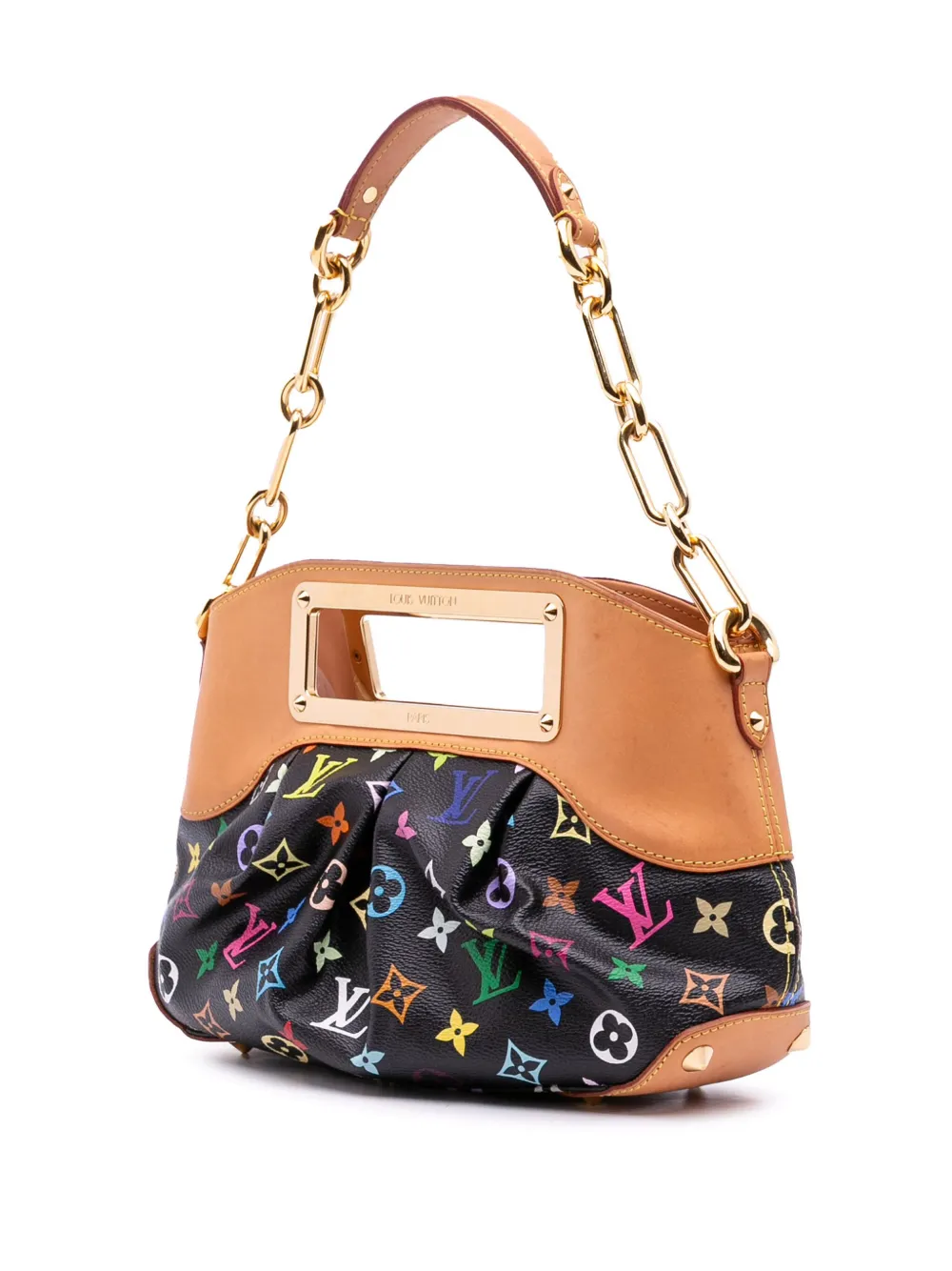 Pre-owned Louis Vuitton 2003-2025 Monogram Multicolore Judy Pm Satchel In Black