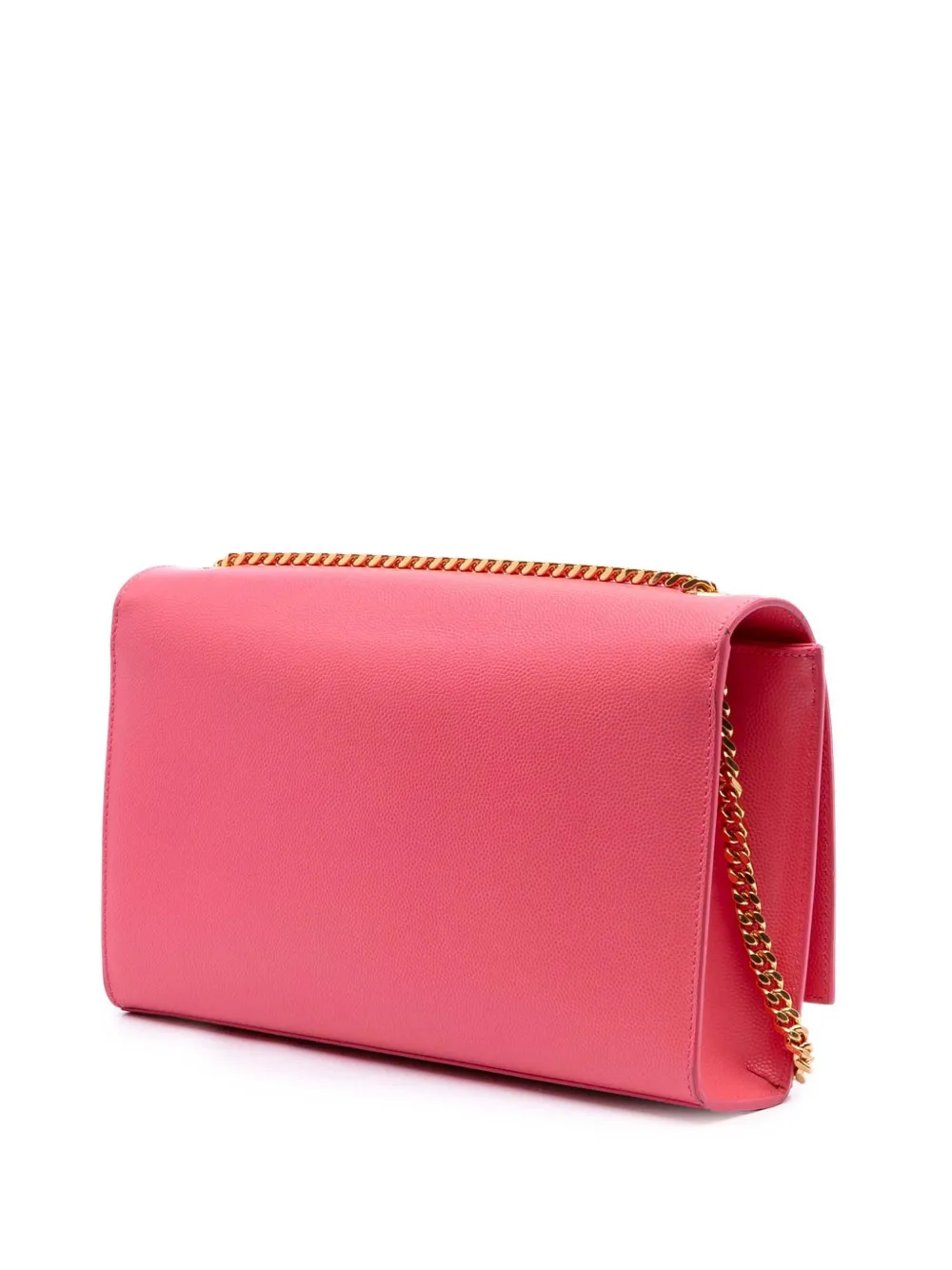 Pre-owned Saint Laurent 2015 Medium Grain De Poudre Monogram Kate Crossbody Bag In Pink