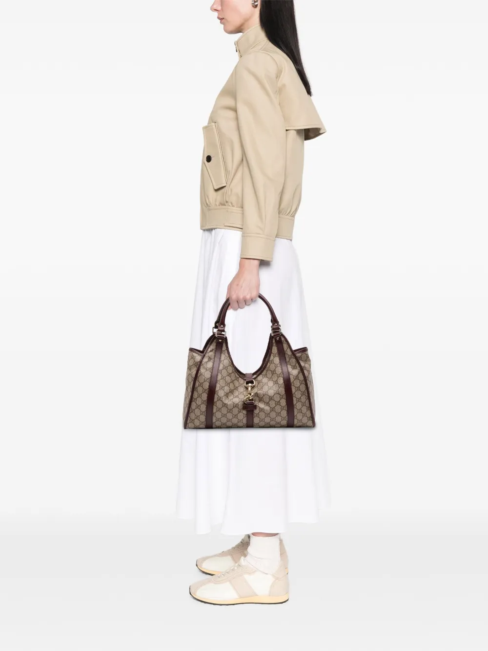 Gucci Pre-Owned 2016-2025 GG Supreme Jackie Joy Bardot shoulder bag | Pre-Owned | Image 2