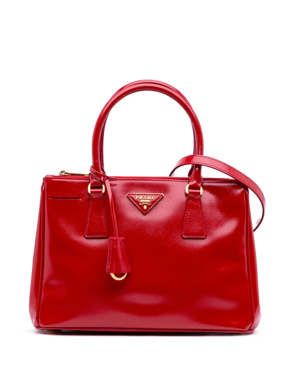 Prada Pre-Owned 2013-2025 Small Saffiano Vernice Galleria Double Zip satchel | Red | Image 1