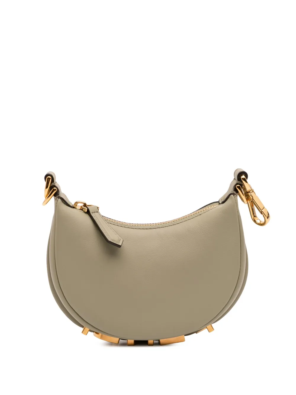Pre-owned Fendi 2010-2025 Nano Leather Graphy Hobo Bag In Green