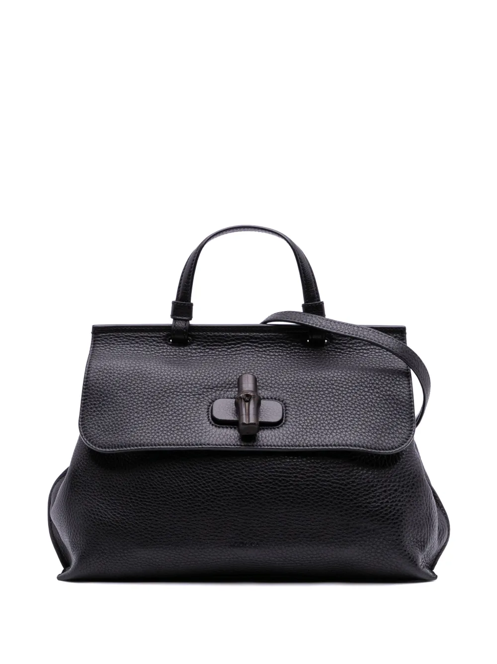 Gucci Pre-Owned 2016-2025 ミディアム レザー バンブー デイリー サッチェルバッグ - ブラック Gucci Pre-Owned 2016-2025 ミディアム レザー バンブー デイリー サッチェルバッグ - ブラック