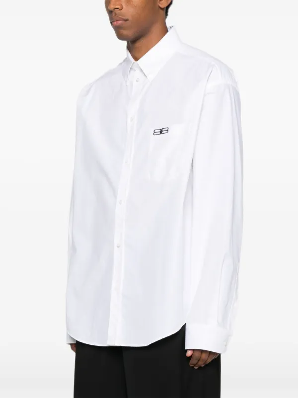 balenciaga men's dress shirt (Balenciaga) - - Beige - 42〜78 - 80s–90s vintage - Relaxed-fit - Long-sleeve 100% polyestercontains non Men's Balenciaga Button Up Shirts