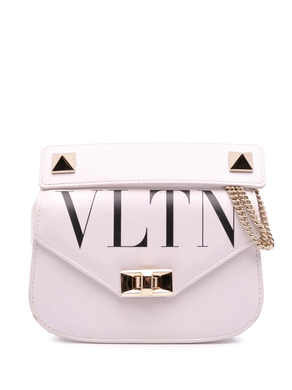Valentino Garavani Pre-Owned 2018-2025 Small Leather VLTN Chain crossbody bag | White | Image 1