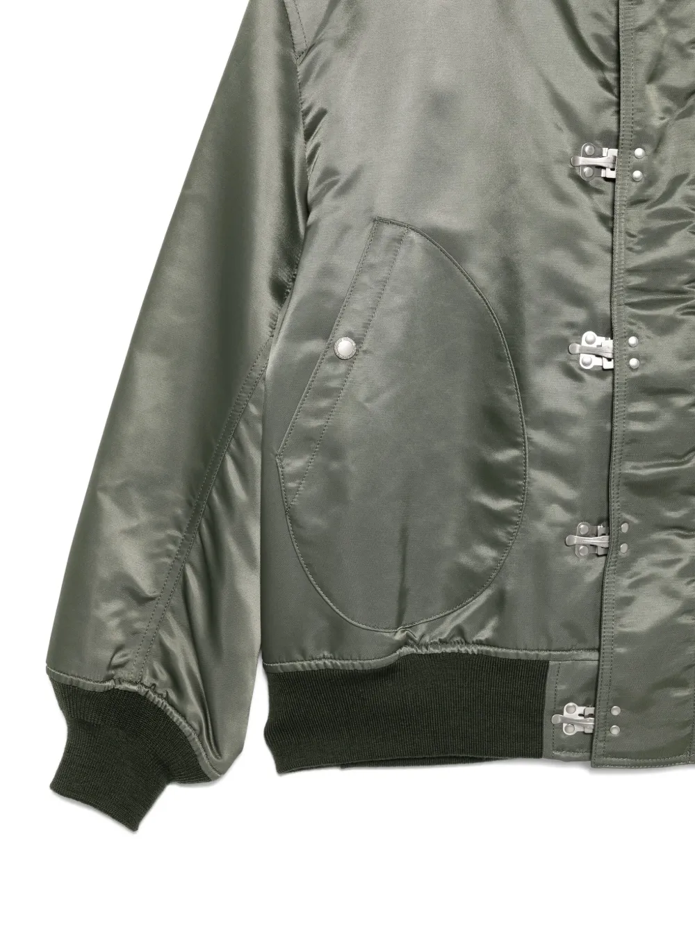Comme Des Garçons Homme Deux Satin-finish Bomber Jacket In Green